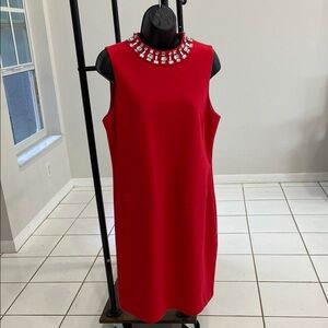 Michael Kors Red Sheath Cocktail Dress